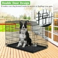 thumbnail image 3 of NiamVelo Dog Cage 36'' Metal Dog Crate , Folding  Dog Kennel with Plastic Tray & Handle, Pet Crate  for  Small  Medium Dogs, Black, 3 of 8