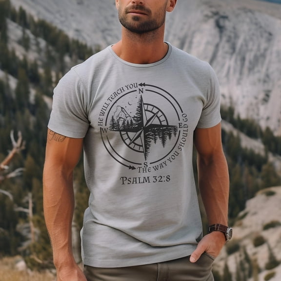 God Guides Christian T Shirt, Trendy Bible Verse T Shirt, Religious Church Camp Gift, Jesus Merch Streetwear, Unisex, Full Size