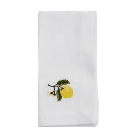 Saro Lifestyle Embroidered Lemon Table Napkin (Set of 4)