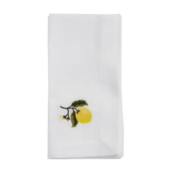 Saro Lifestyle Embroidered Lemon Table Napkin (Set of 4)