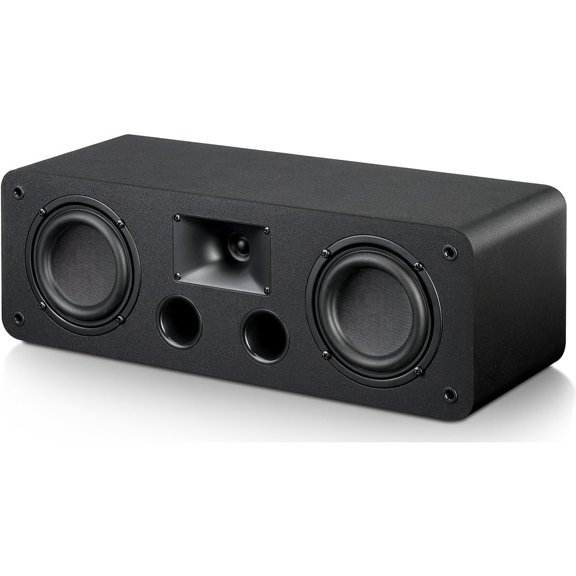 Saiyin Center Channel Speaker,Dual 4-Inch Woofers and Silk Tweeter, Crystal-Clear for Home Theater Dialogue,Passive, Wall Mountable, Single