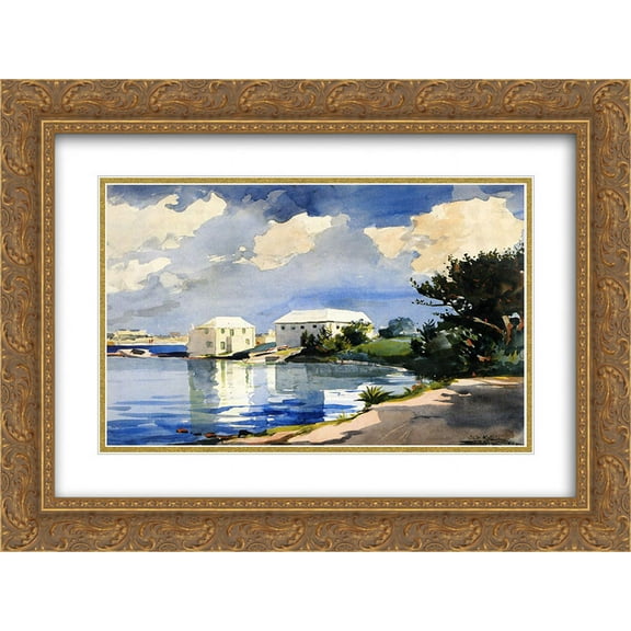 Winslow Homer 2x Matted 24x20 Gold Ornate Framed Art Print 'Salt Kettle, Bermuda'