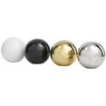 thumbnail image 6 of DecMode Multi Colored 4" Geometric Metallic Small Ceramic Orbs & Vase Filler (4 Count), 6 of 8