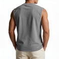 thumbnail image 5 of Domuza Sleeveless Shirts for Men Cotton Workout Tank Tops Muscle Cut Off Shirt Summer Beach Casual Oversized Washed Tee Gray S, 5 of 6