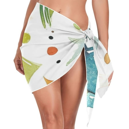 Colorful Stars and Dots Women s Bikini Sarong Wraps Swimsuit Coverups Beach Skirt Beach Dress L