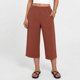 thumbnail image 2 of TaTaai Solid Color Cotton Linen Women Capri Pants Drawstring Waist Loose Wide Leg Breathable Machine Washable No Fading Lightweight Casual Daily Trousers Gift, 2 of 8
