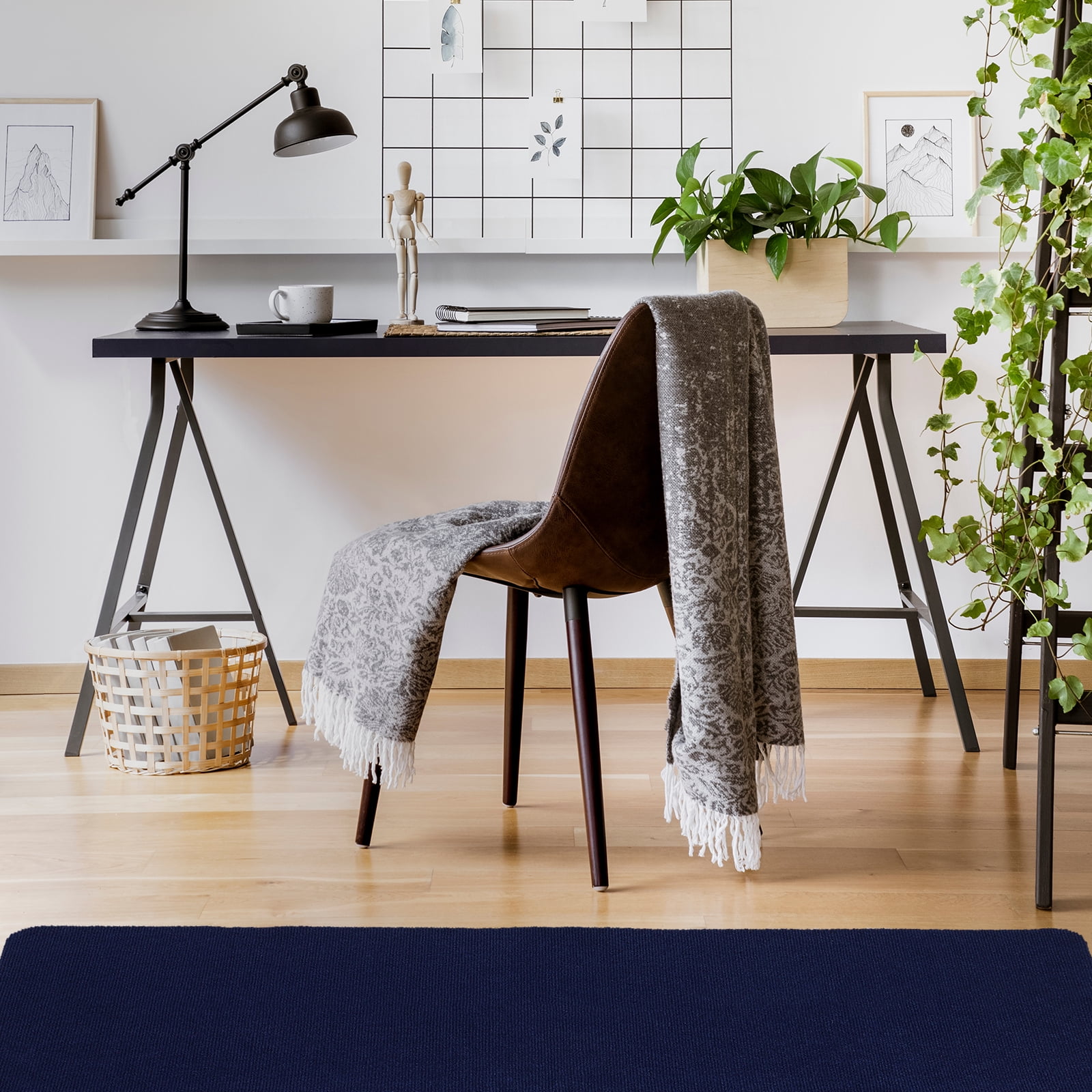 Unique Bargains 55" x 35" Office Chair Mat for Floors Multi-Purpose Desk Mat Blue