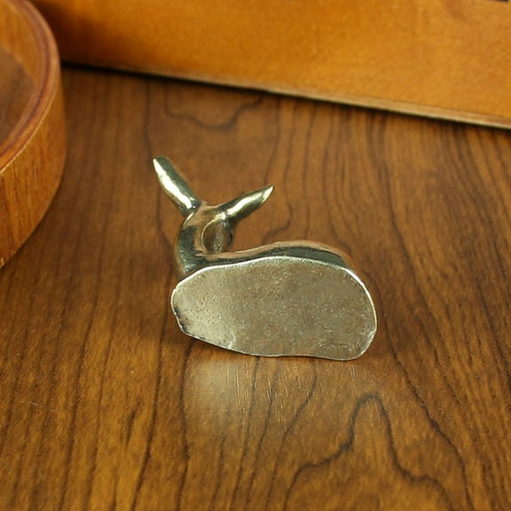 WRITWAA Golden Brass Deer Desktop Ornament Decorative Figurine for Home Office Desk 1 Piece