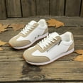 thumbnail image 4 of Sneakers for Women Fashion Splice Suede Leather Tennis Shoes Antislip Lace up Zipper Casual Athletic Walking Shoes Khaki Size 8, 4 of 6