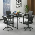 thumbnail image 2 of Giantex 40” Home Office Computer Desk, Modern Simple Writing Study Desk, Metal Frame Gaming Desk, Laptop PC Workstation, Black, 2 of 8