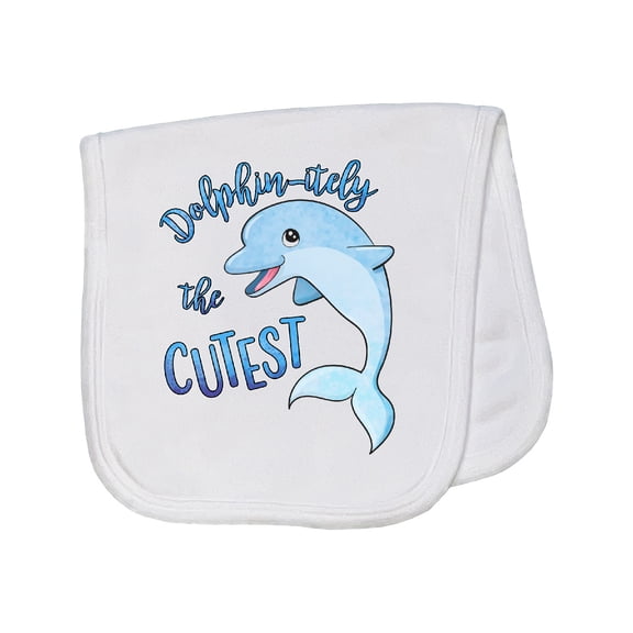 Inktastic Dolphin-itely the Cutest Baby Burp Cloth