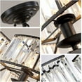 thumbnail image 6 of FINE MAKER Vintage Crystal Chandelier Black 8 Lights Hanging Ceiling Light Fixture E14 Base Home Decor, 6 of 12