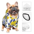 thumbnail image 3 of Goofa Tropical Lemon Pattern Small Dog Sweater Hoodies Pet Grey Hooded Soft Fleece Sweatshirts with Pocket Fall Winter Puppy Cat Sweaters Warm Clothes-X-Small, 3 of 8