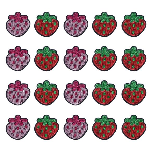 OUNONA 20 Pcs Sequin Patches Clothes Repair Embroidery Patch for Shoes Decoration Pink