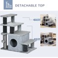 thumbnail image 4 of PawHut Adjustable Height Cat Stairs with Scratching Post Pet Steps for Sofa, 4 of 10