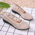 BADHUB Womens Ballet Flats Round Toe Slip on Lace Shallow Mouth Flat ...