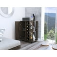 thumbnail image 3 of Four Bar Cart With Six Built-in Wine Rack, Two Open Liquor Bottle Shelves In Dark Walnut Color Theme External Shelves, And Rack, 3 of 3