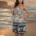 thumbnail image 6 of Dresses for Women Floral Print Cover Ups Strapless Boho Dress with Elastic for Vacation Party Resort Wear Summer Beach Dress, 6 of 9