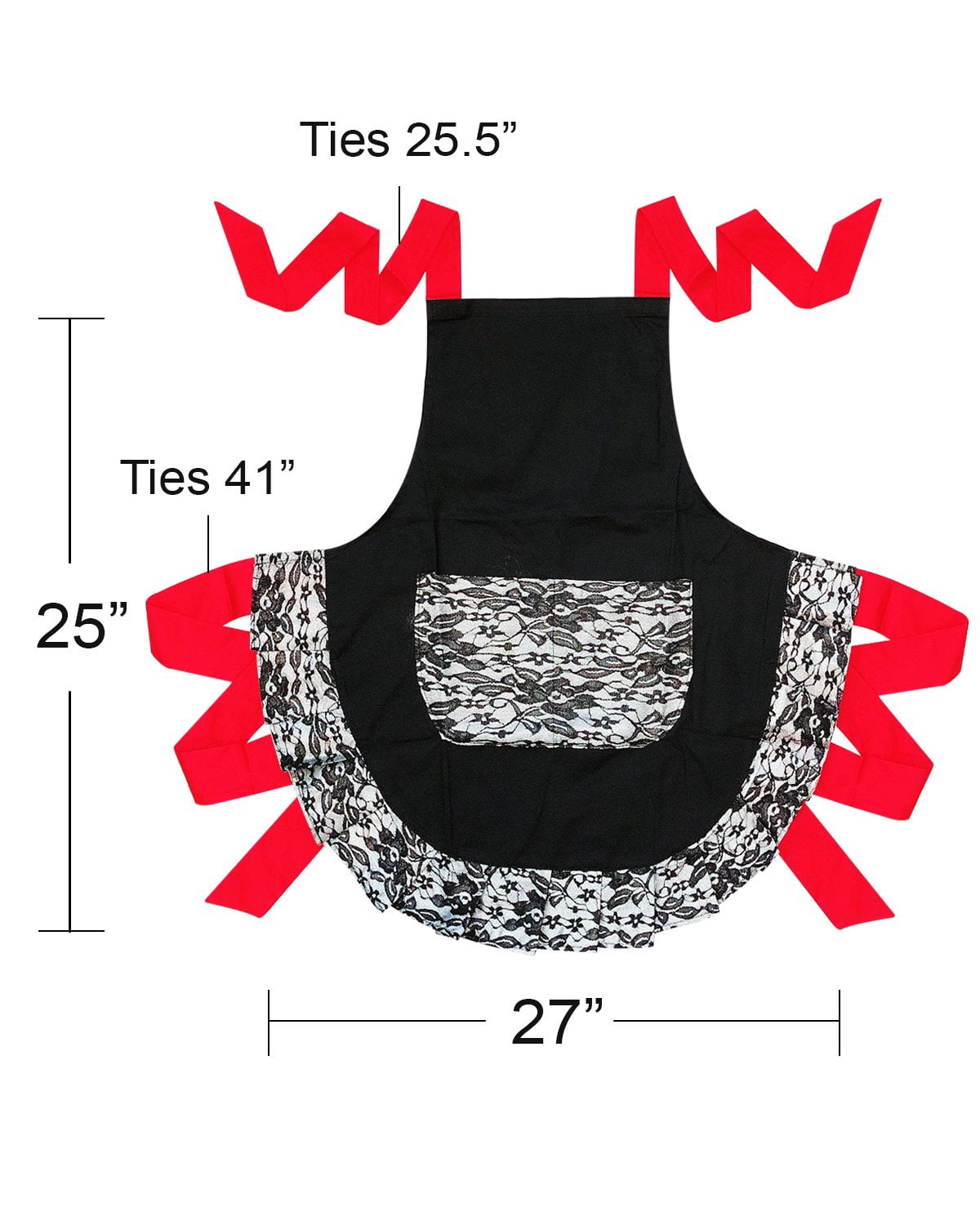 Wrapables Classic Vintage Apron, Sexy Cooking Apron, Mysterious Black Lace
