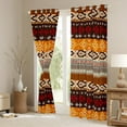 thumbnail image 3 of Feelyou Western Boho Aztec Blackout Curtains Set of 2 (52x84 Each) for Teens, Orange Tribal Square Window Curtains, Vintage Fashion Style Curtains and Drapes, Window Curtains Home Decor, 3 of 6
