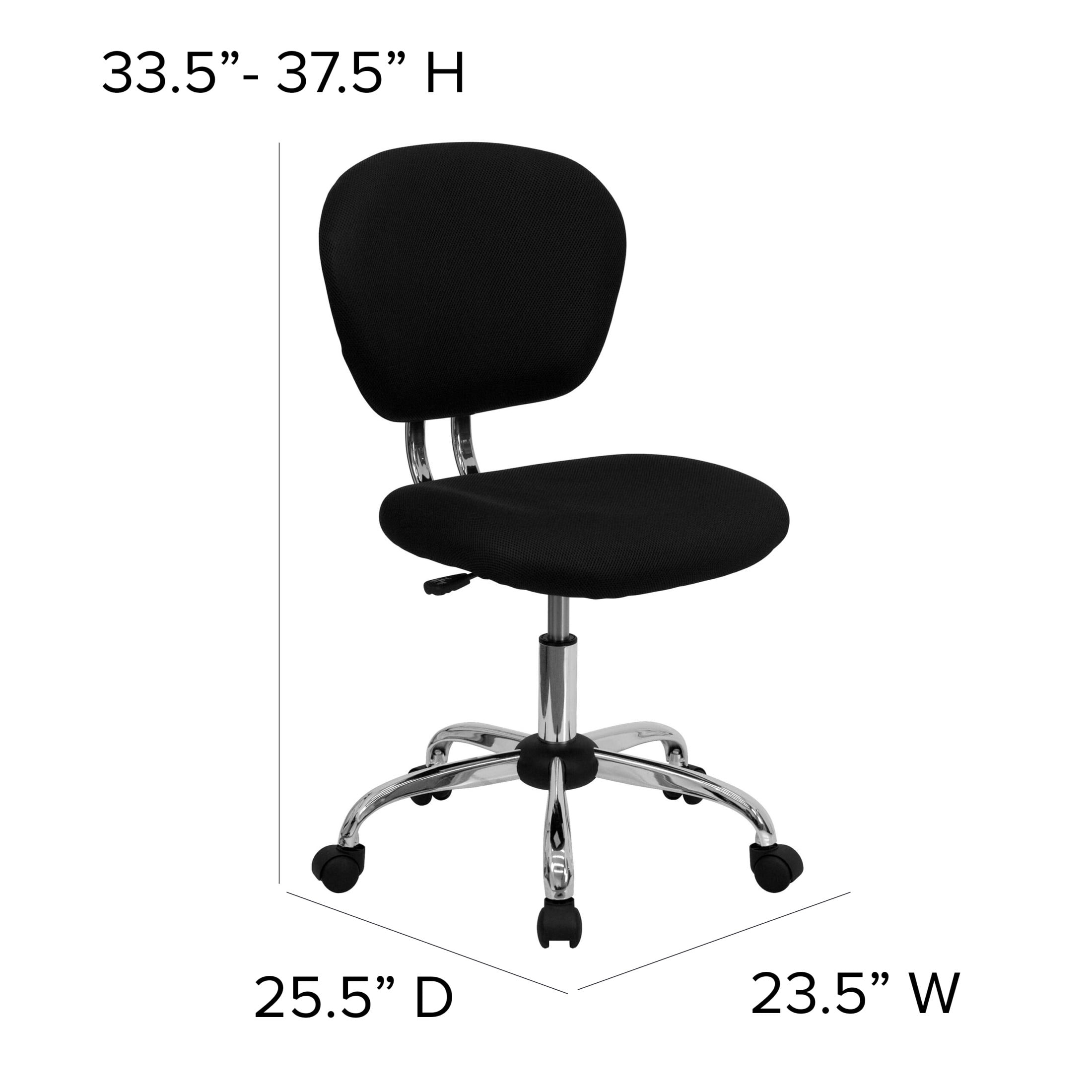 Flash Furniture Beverly Mid-Back Swivel Ergonomic Mesh Office Chair with Padded Seat, Black/Chrome