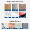 thumbnail image 6 of Paper Towel Holder - Self-Adhesive or Drilling, White, Wall Mounted, SUS304 Stainless Steel Kitchen Roll Dispenser Under Cabinet, 6 of 7