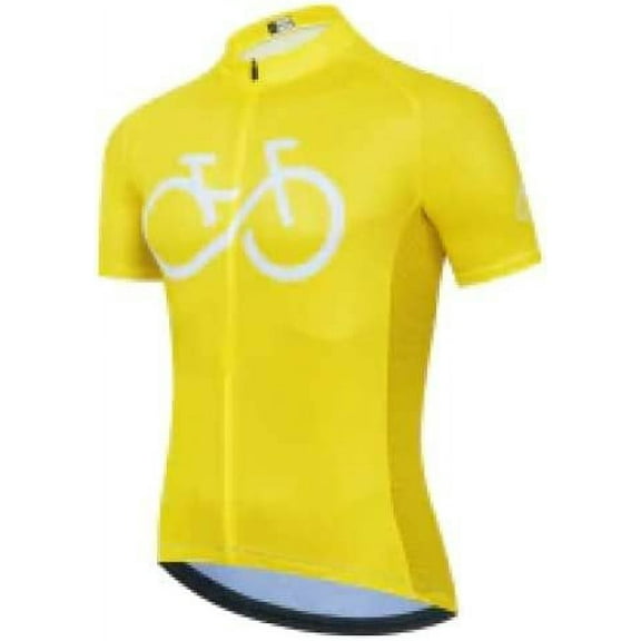 Cycle-Run Men's Standard Short Sleeve with 3 Rear Pockets, Yellow, XX-Large