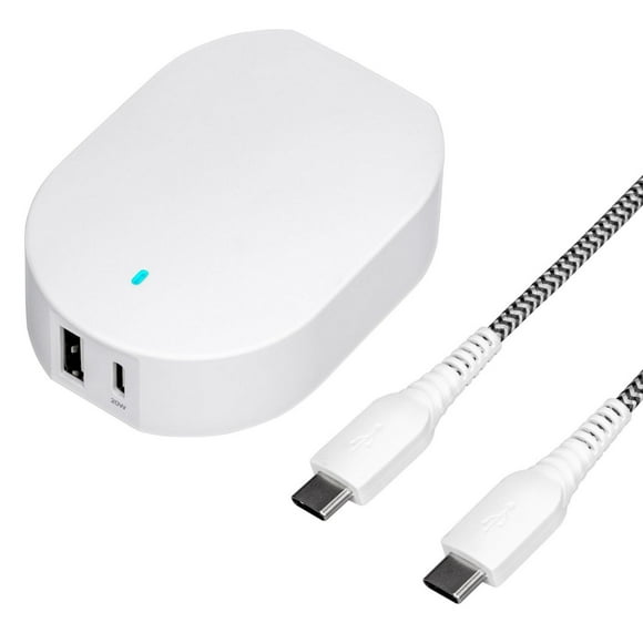 Kit de chargeur mural certifié USB à double port de charge rapide avec alimentation de 20 W de onn., ports USB et USB-C