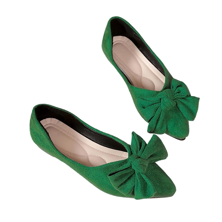Green Ladies Seasonal Summer Solid Color Bow Outer Wear Heel  display picture 3