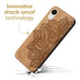 thumbnail image 3 of Case Yard Wooden Case Outside Soft TPU Silicone, Slim Fit Shockproof Wood Protective Phone Cover for Girls Boys Men and Women, Supports Wireless Charging Lotus Flower Design case for iPhone-XR, 3 of 7