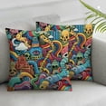 thumbnail image 3 of Ollo0ord Throw Pillow Cushion Cover, Items Combined in an Abstract Style Movie Reel , Decorative Square Accent Pillow Case, Grey Black White, 3 of 7