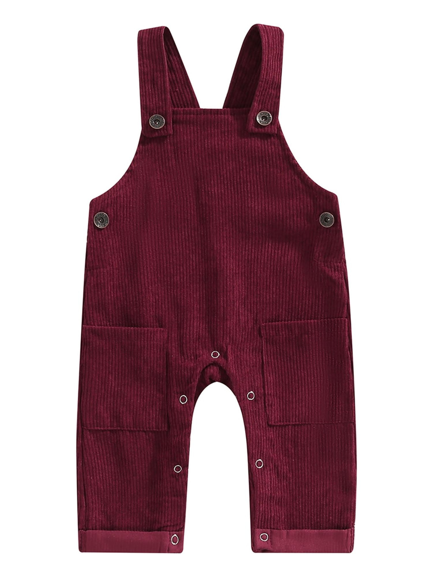 Salopette Bébé En Velours Côtelé - Combinaison Une Pièce Sans Manches Avec Bretelles - Taille 0-3 Ans (74 à 98) - Coton Doux Pour Automne, Hiver, Printemps - 7