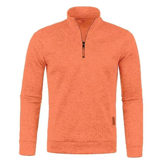 Men's Half Zip Pullover Without Hood Men for Solid Work Jumper Oversize Winter Sports Work Jumper Sweater Men