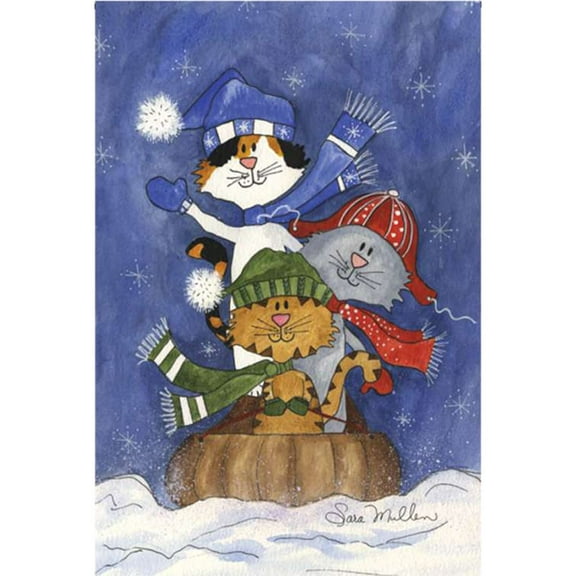 Premier Garden Size Flag - Sledding Friends