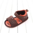 thumbnail image 7 of Linfrsh Baby Girls Boys Sandals Summer Beach Shoe Rubber Sole Leather Mesh Toddler First Walking Princess Outdoor Shoes(Brown,12-18 Months), 7 of 7
