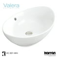 thumbnail image 3 of Karran Usa VC-301-WH Valera 22-7/8" Oval Vitreous China Vessel Bathroom Sink - White, 3 of 5