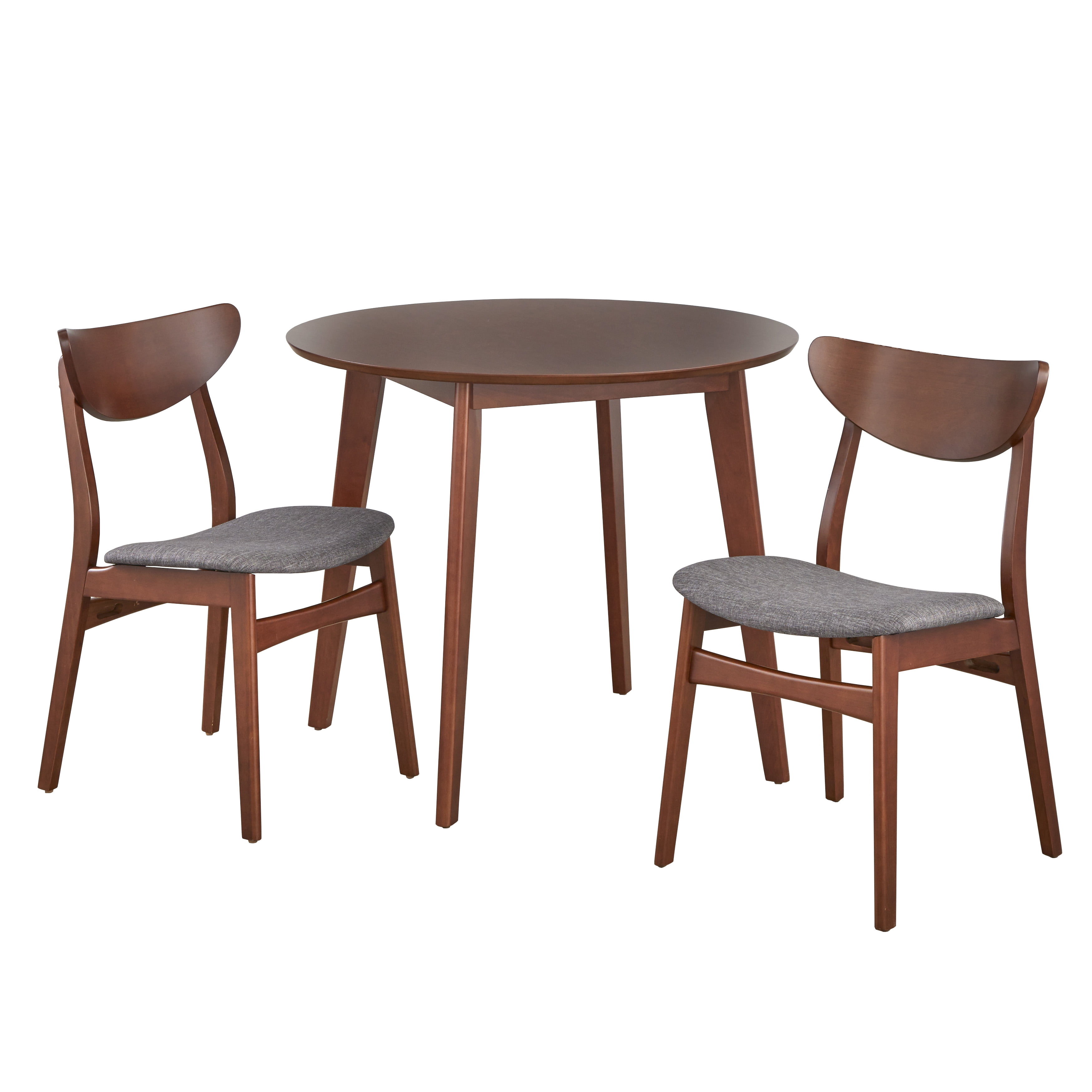TMS Tania 35.5" Round Indoor Dining Table, Walnut