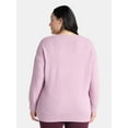 thumbnail image 3 of Terra & Sky Women's Plus V Neck Tunic Sweater, Lightweight, Sizes 0X-5X, 3 of 5