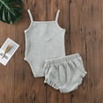thumbnail image 7 of Bagilaanoe 2pcs Newborn Baby Girl Short Pants Set Sleeveless Rompers Tops + Shorts 3M 6M 12M 18M 24M Infant Casual Summer Outfits, 7 of 7