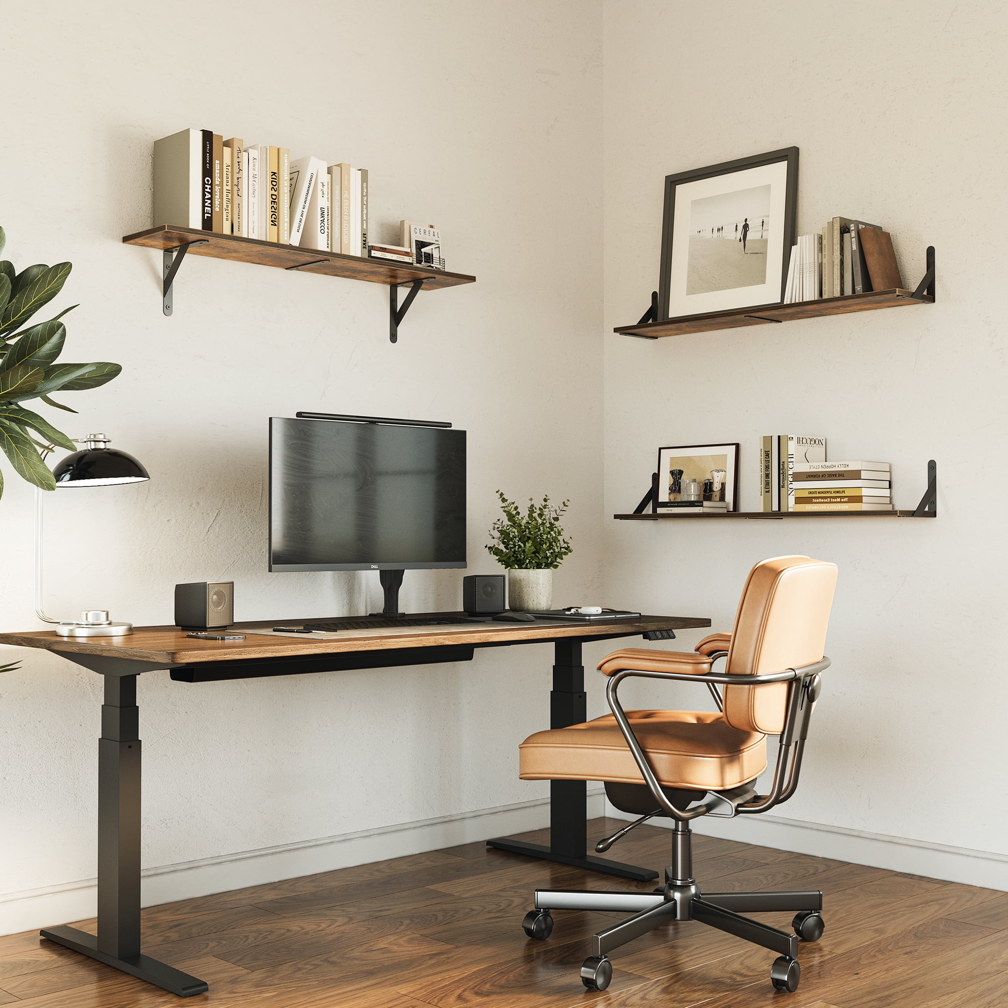 Farmhouse Floating Shelves for Wall 40″W x 8″D, Long Wall Mounted Shelves Set of 3