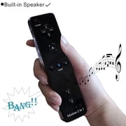 Wii Remote with Motion Plus,2 Pack,Wii Controller Compatible with Wii and Wii U Console Wii Remote Controller with Shock Function (Black+Dark Blue)