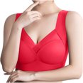 thumbnail image 3 of DDAPJ pyju Women Sports Bra Comfortable Sleep Bras No Underwire Seamless Workout Yoga Bra Birthday Gifts 2025 Red XL, 3 of 6
