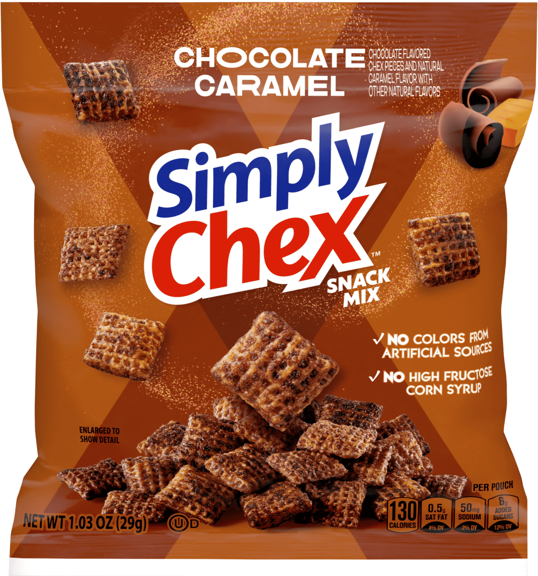 Simply Chex Snack Mix, 1.03 oz (8pk) with Bag Clip, Chocolate