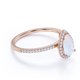 thumbnail image 3 of JeenMata Anillo de Compromiso con Halo de Ópalo Blanco Ardiente de Talla Pera de 1 Quilate y Moissanita Engaste de Triple Punta, Baño de Oro Rosa de 18 K sobre Plata, 3 of 5