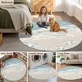thumbnail image 5 of Blue Coastal Crabs Round Area Rug 4Ft Washable Circle Rugs for Bedroom Dining Room, Summer Beach Ocean Abstract Art Non-Slip Carpet Floor Mats Indoor Outdoor Carpet Runner Aesthetic Home Decor, 5 of 8