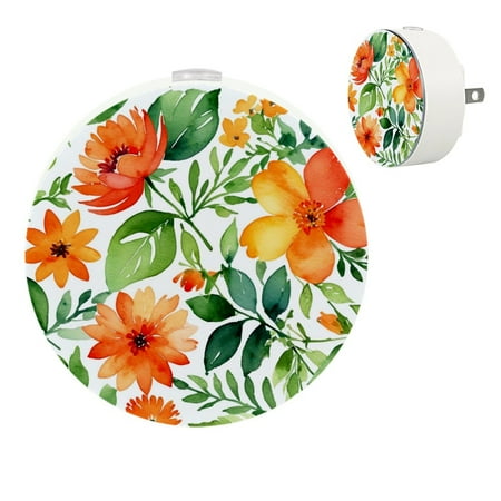 

YZUOUZY Night Lights Plug into Wall Bedroom Lamp Small Lamps Set of 2 Botanical Background