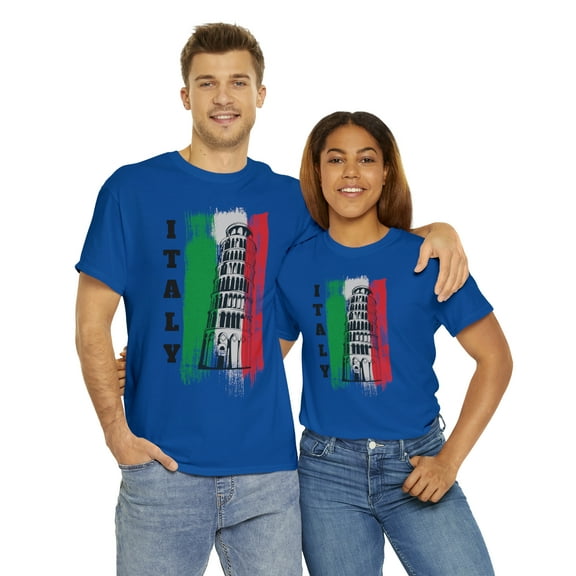 Famous Places and building Italy Pisa Tower Unisex Heavy Cotton Tee