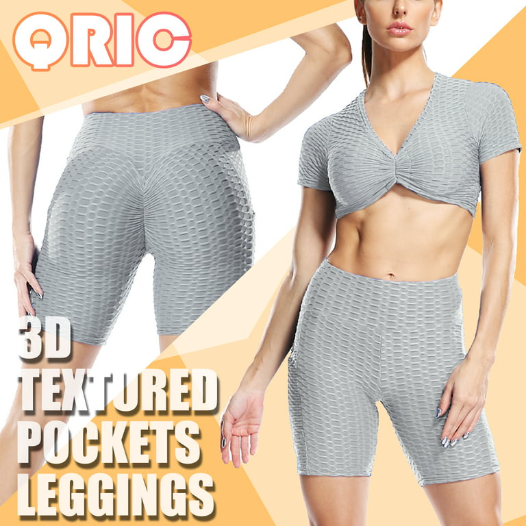 QRIC Yoga Pants for Women Scrunch Butt Lifting Workout Leggings for Women  Tummy Control High Waisted Yoga Pants - Tik Tok Textured Slimming Leggings  
