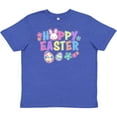 thumbnail image 3 of Inktastic Happy Easter with Bunny Face and Easter Eggs Youth T-Shirt, 3 of 5