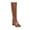 Brown, variant on Fesfesfes Womens Fall Boots Fashion Western Style Cowboy Riding Boots Casual Warm Knee High Heeled Middle Tube Boots Shoes US:9(42)
